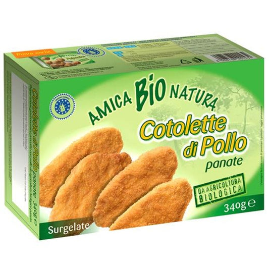 Βιολογικές Κοτολέτες Κοτόπουλου Πανέ 340γρ Bio Amica Natura