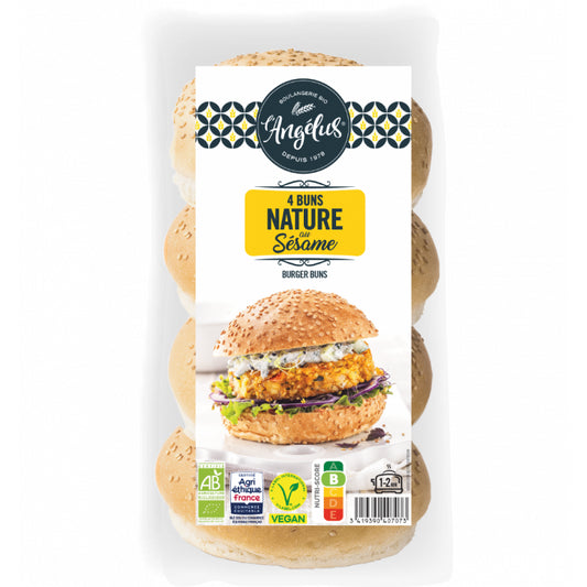 L'Angelus Βιολογικά Ψωμάκια για Burger με Σουσάμι 4x50g